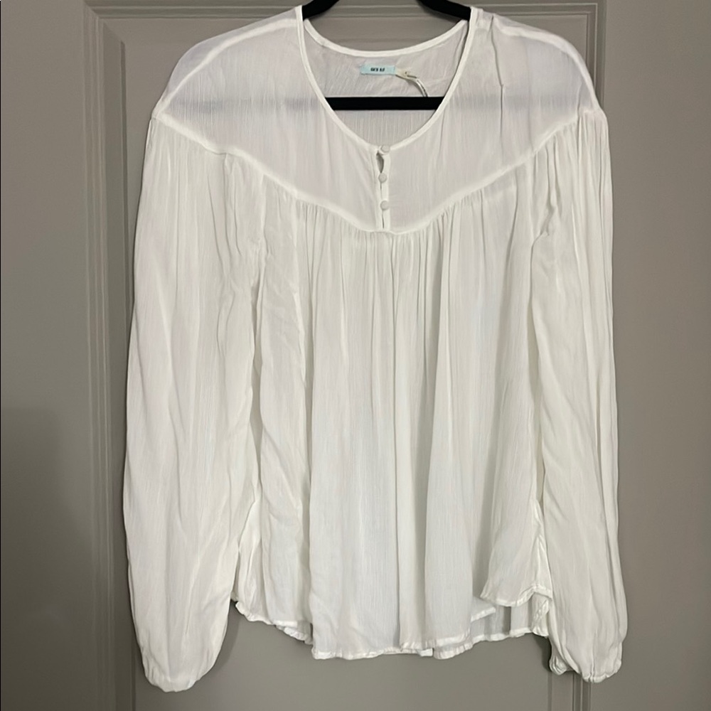 Urban Outfitters Kimchi Blue White Blouse Button